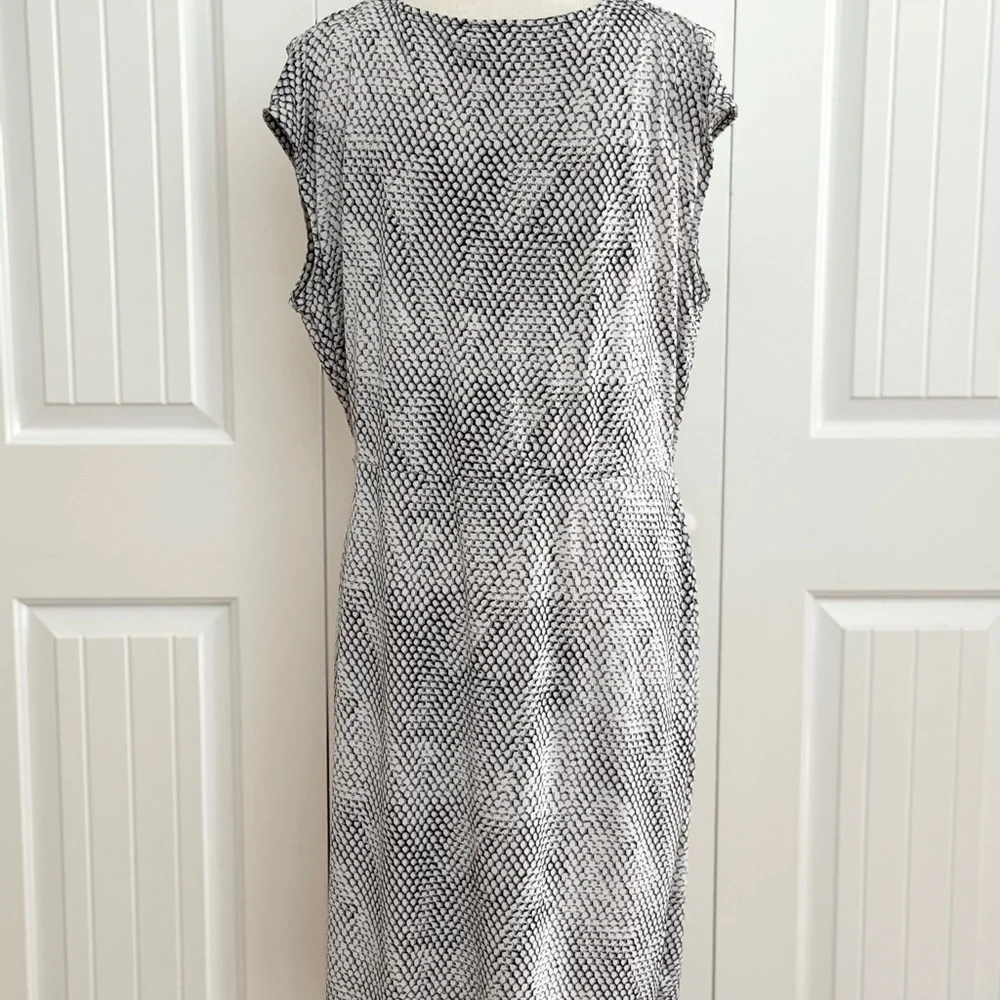 Michael Kors XL Snake Print Faux Wrap Dress Side Buckle Grey Career Plus Size - Picture 6 of 13